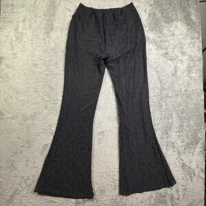 Wicked Forever 21 Black Crochet Lace Wide Leg Flare Pants XL Goth Boho Y2K